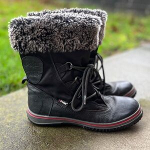 Pajar Alina Winter Snow Boots Women’s Sz 9-9.5 • Faux Fur Lined Waterproof
